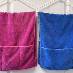 O2Cool Chaise Pool Lounge Towel Organizer Towels Set of 2